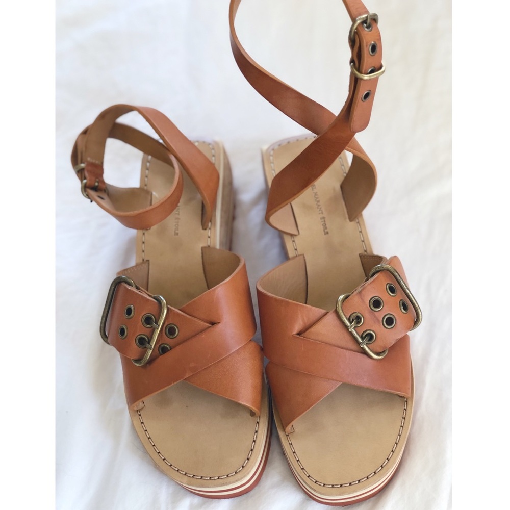 Isabel Marant leather Zena wedge sandals